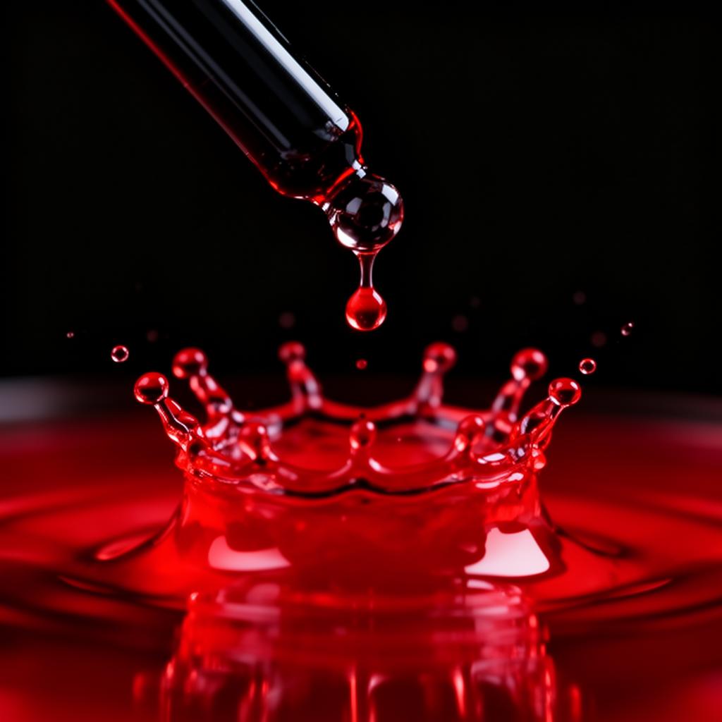 Red liquid drop splash